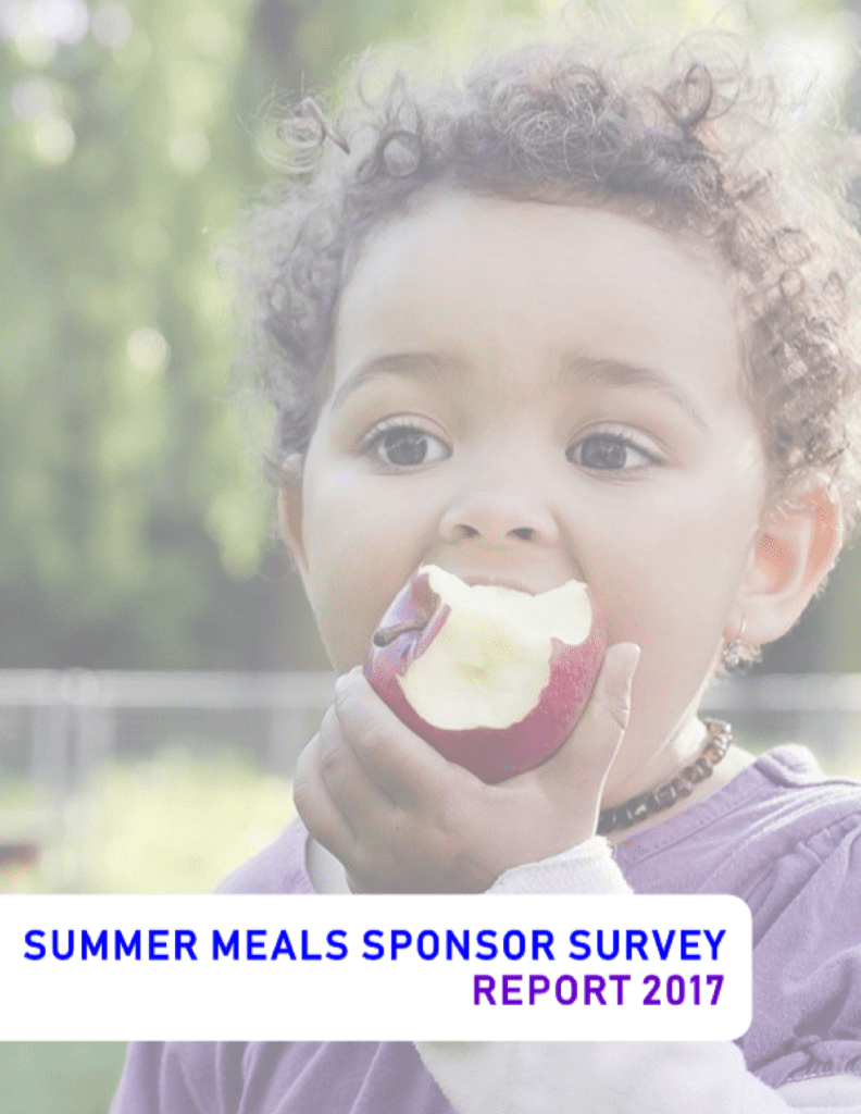 Summer Meals Sponsor Survey Report 2017 cover image