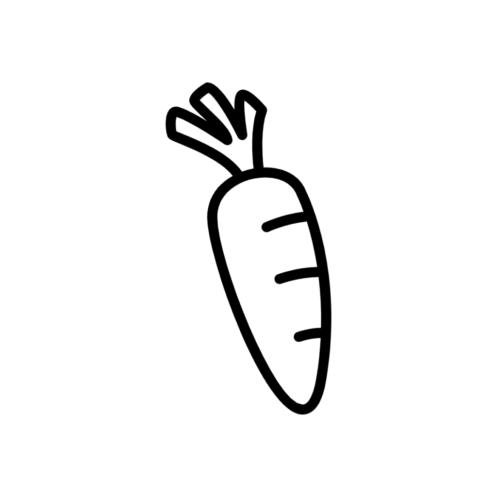 Line drawing of a carrot